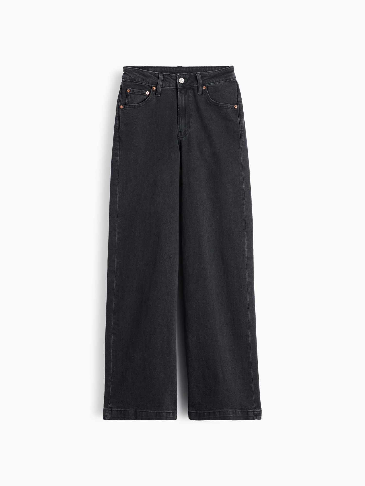 Женские джинсы Gap Curvy High Rise Stride Wide-Leg, цвет: Чёрный — фото 6
