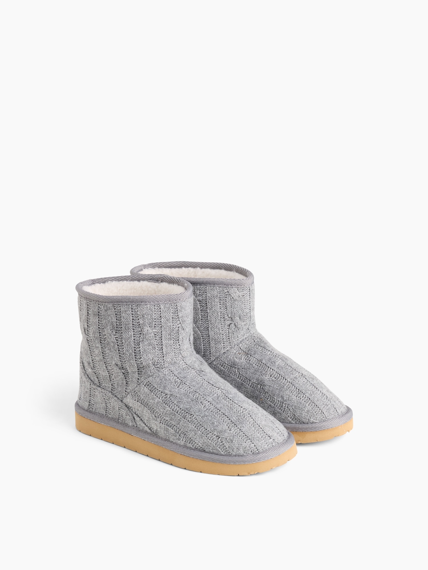 Детские ботинки Gap Sherpa-Lined Sweater Boots, цвет: Меланжевый серый — фото 2