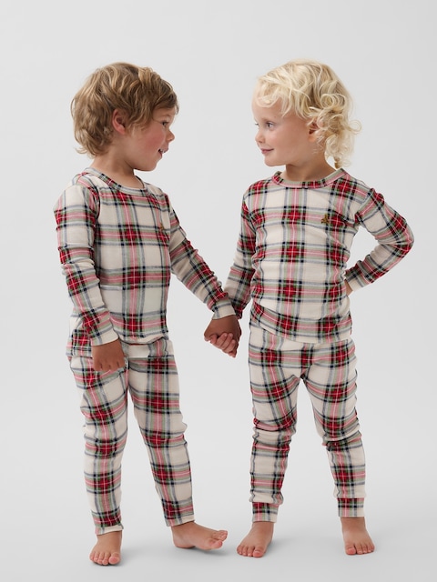 Kids & Baby Organic Brushed Cotton Plaid PJ Set