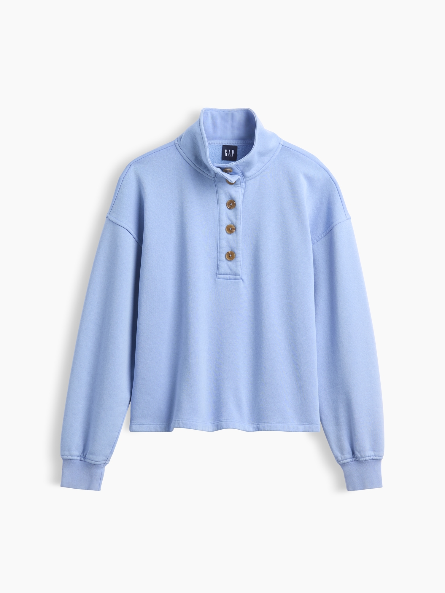 Женский свитер Gap VintageSoft Oversized Henley Pullover, цвет: Синий — фото 7
