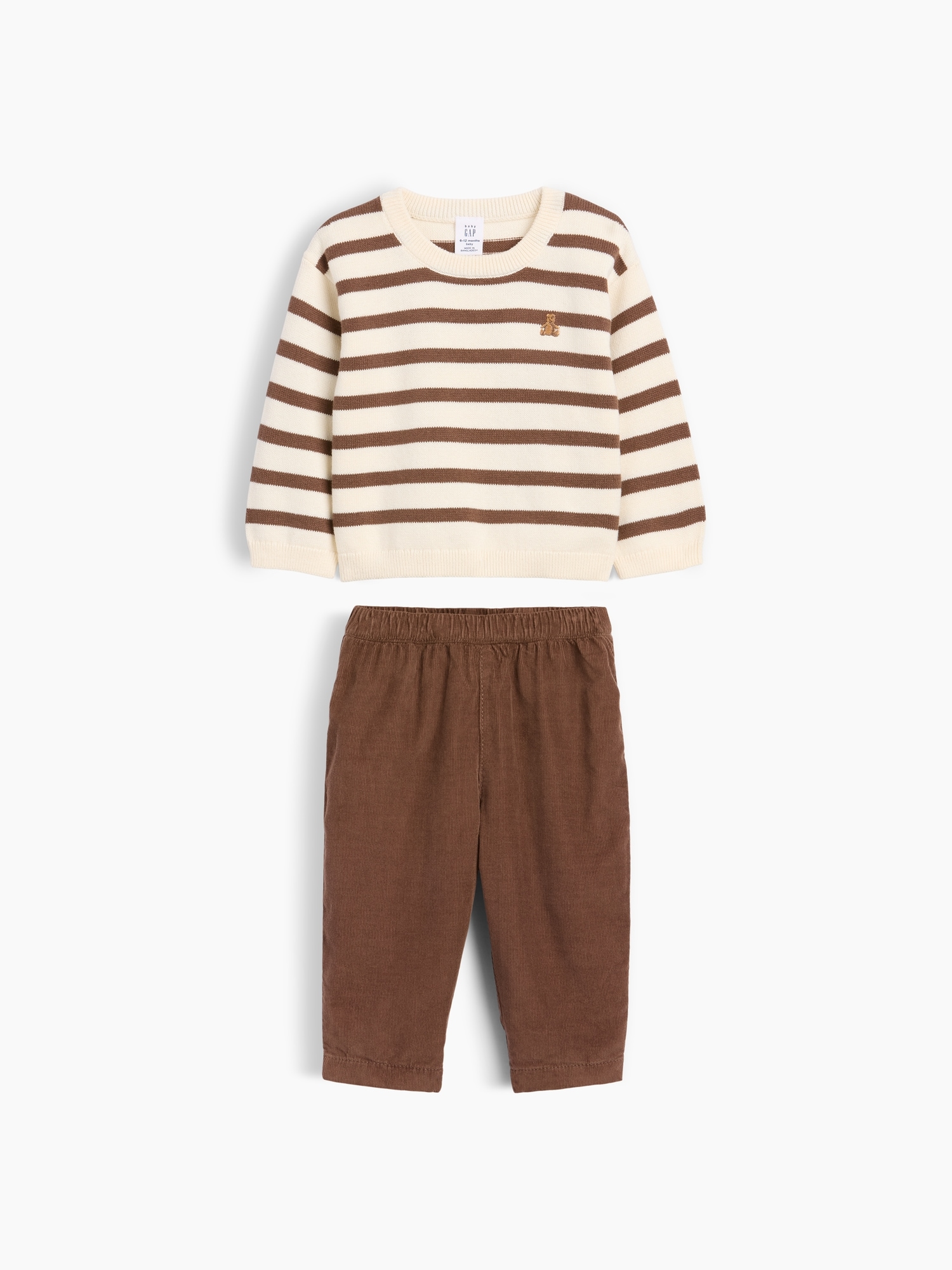 Baby Sweater & Corduroy Pants Outfit Set