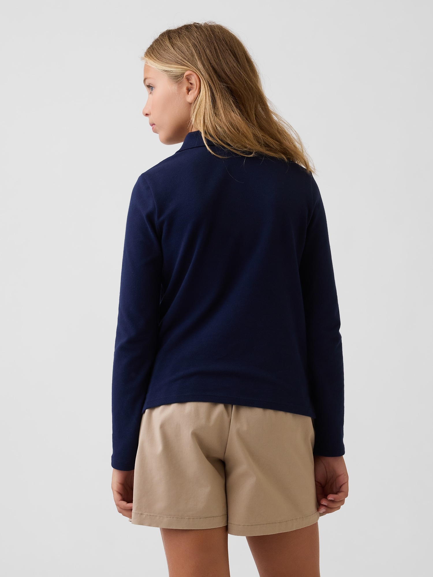 Детское поло Gap Uniform Polo Shirt, цвет: Тёмно-синий — фото 3