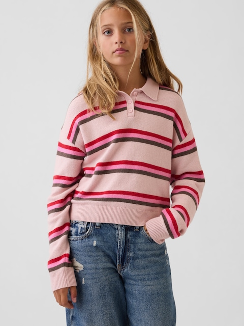 Kids CashSoft Relaxed Polo Sweater