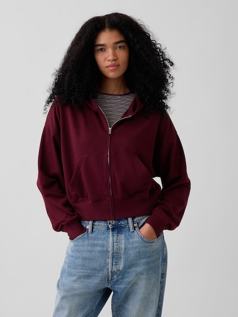 VintageSoft Terry Oversized Wedge Zip Hoodie