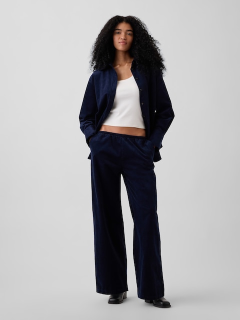 Corduroy Easy Wide-Leg Pants