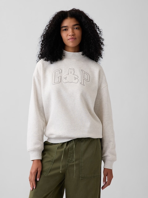 VintageSoft Oversized Mockneck Logo Sweatshirt