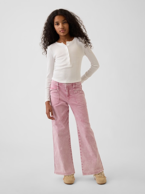 Kids Low Rise Stride Wide-Leg Jeans