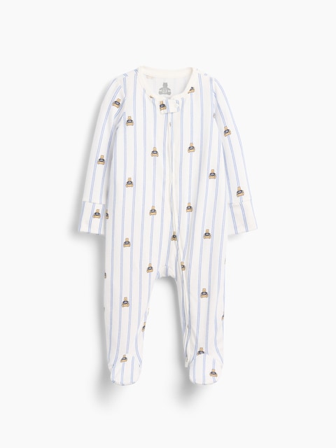 Baby Organic Cotton Print Footed One-Piece