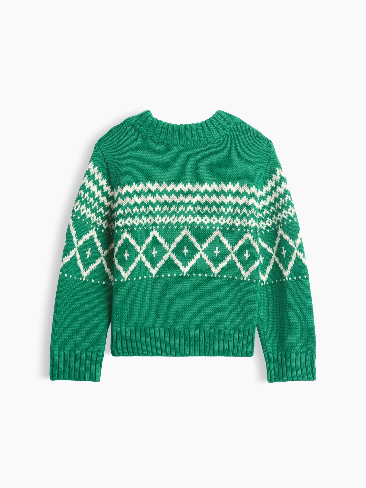 Свитер для малышей Gap Fair Isle с круглым вырезом, цвет: Зелёный — фото 2