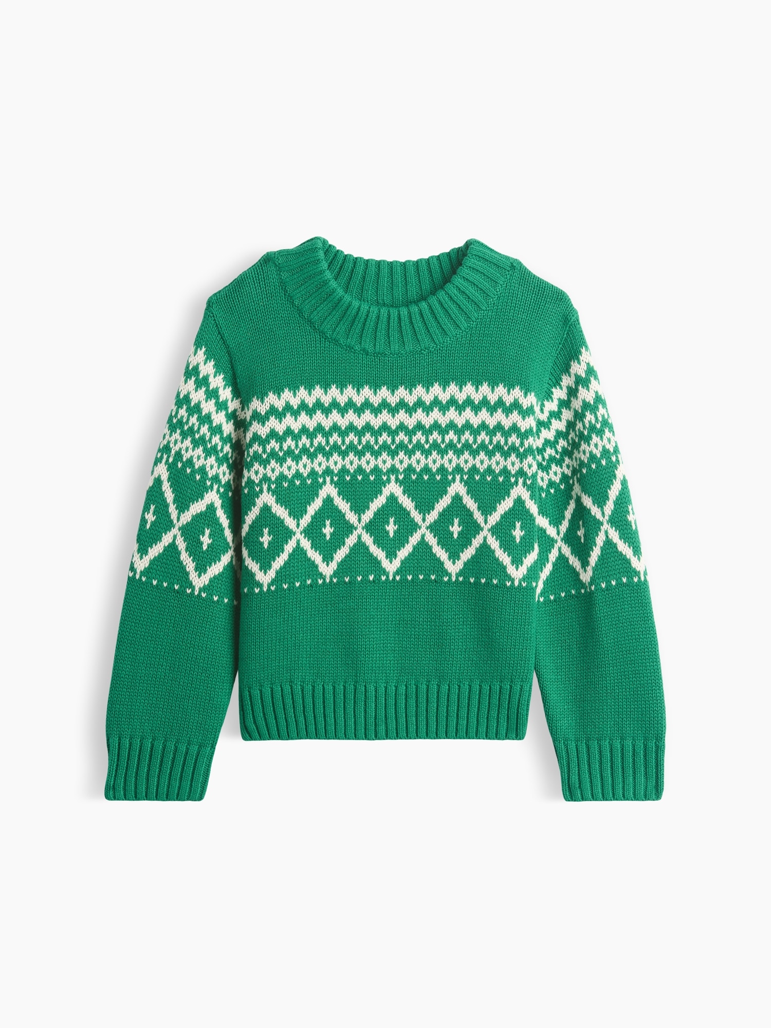 Свитер для малышей Gap Fair Isle с круглым вырезом, цвет: Зелёный