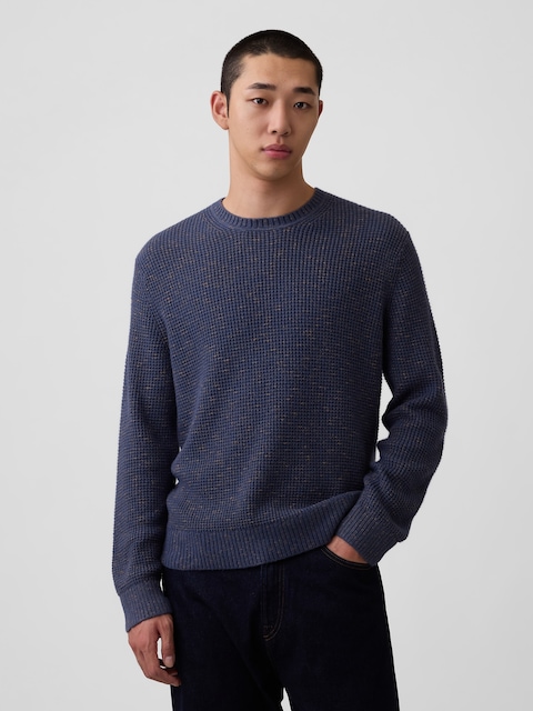 CashSoft Waffle Crew Sweater
