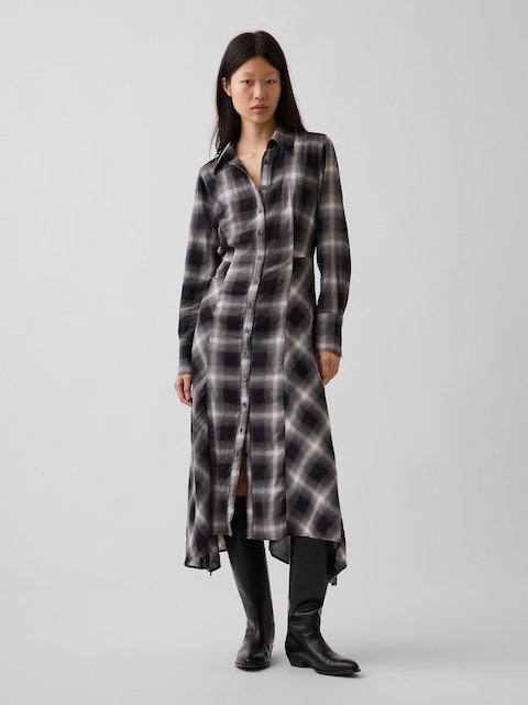 Plaid Maxi Shirtdress