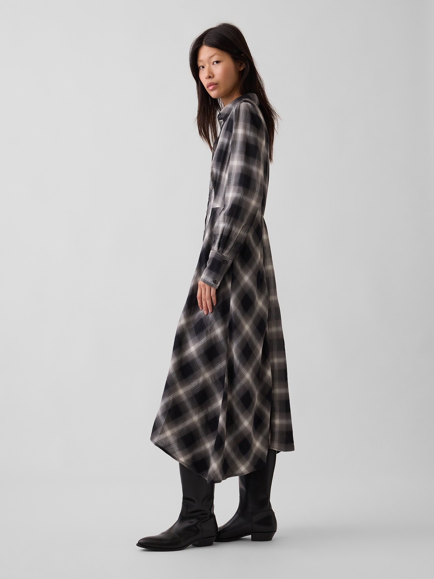 Gap Plaid Maxi Shirtdress — фото 3