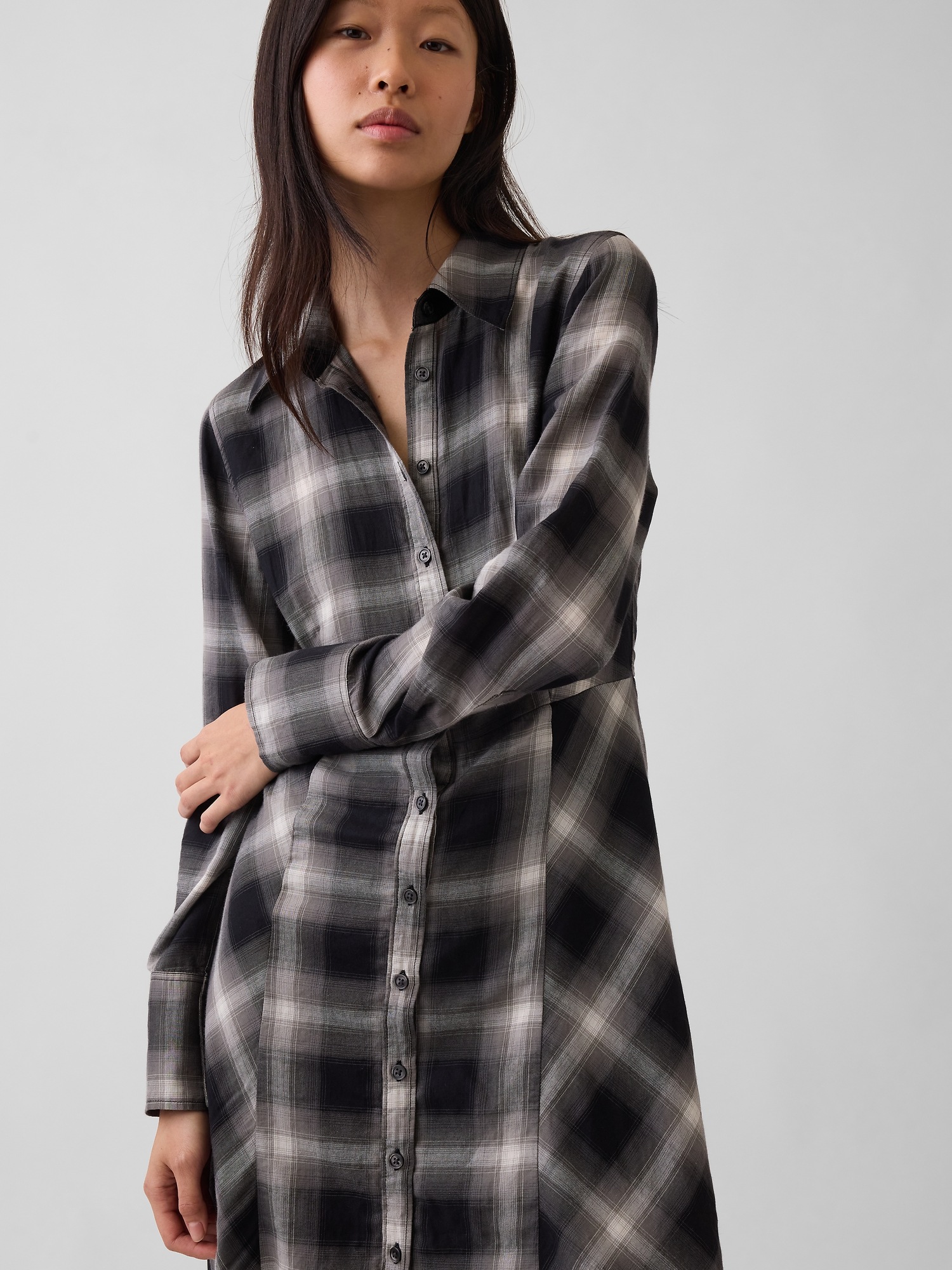 Gap Plaid Maxi Shirtdress — фото 4