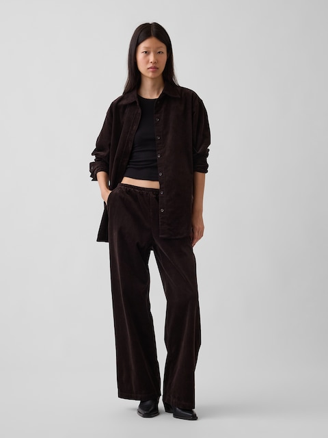 Corduroy Easy Wide-Leg Pants