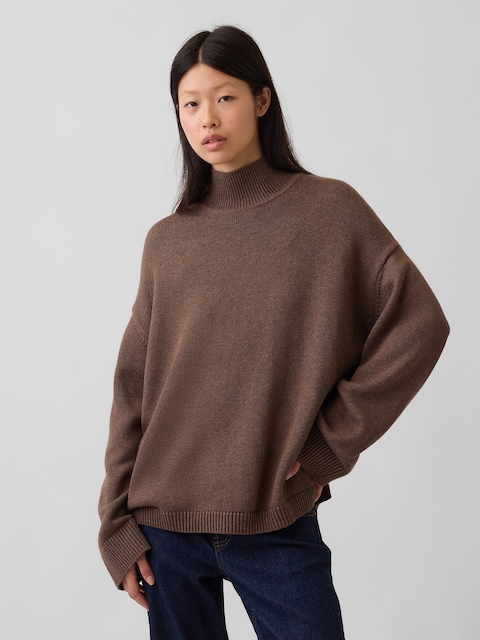 100% Cotton Oversized Turtleneck Sweater