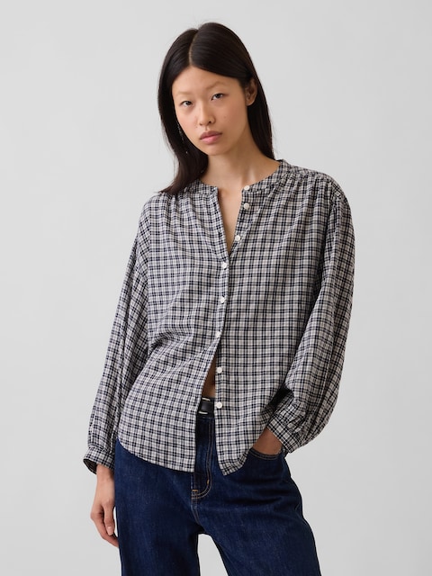 Relaxed Button-Front Shirt