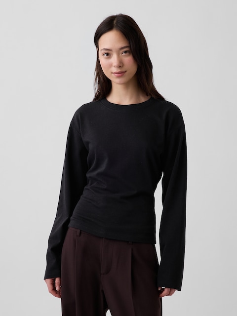 Knit Fitted-Waist T-Shirt