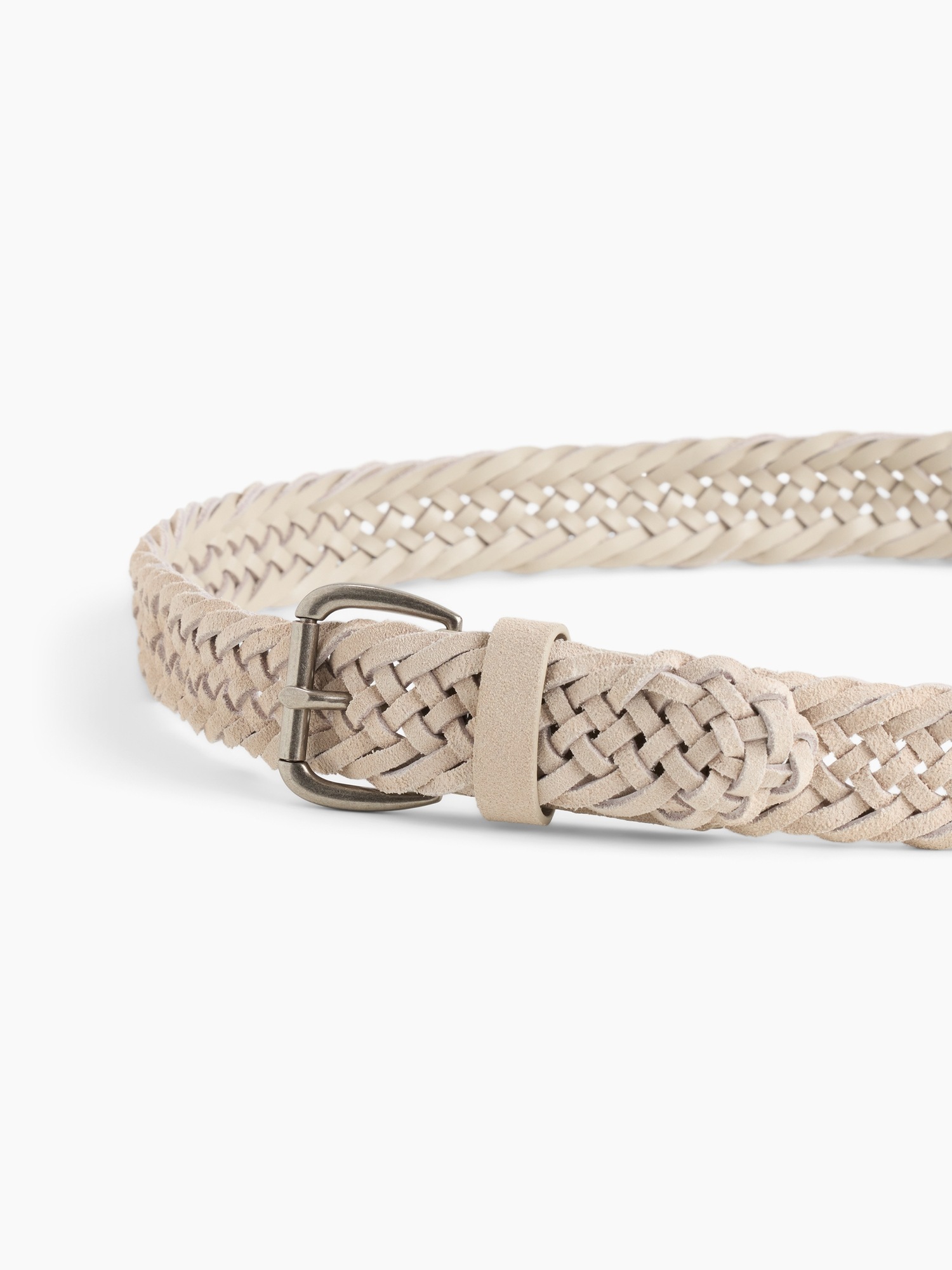 Женский ремень Gap Braided Suede Belt, цвет: Бежевый — фото 3