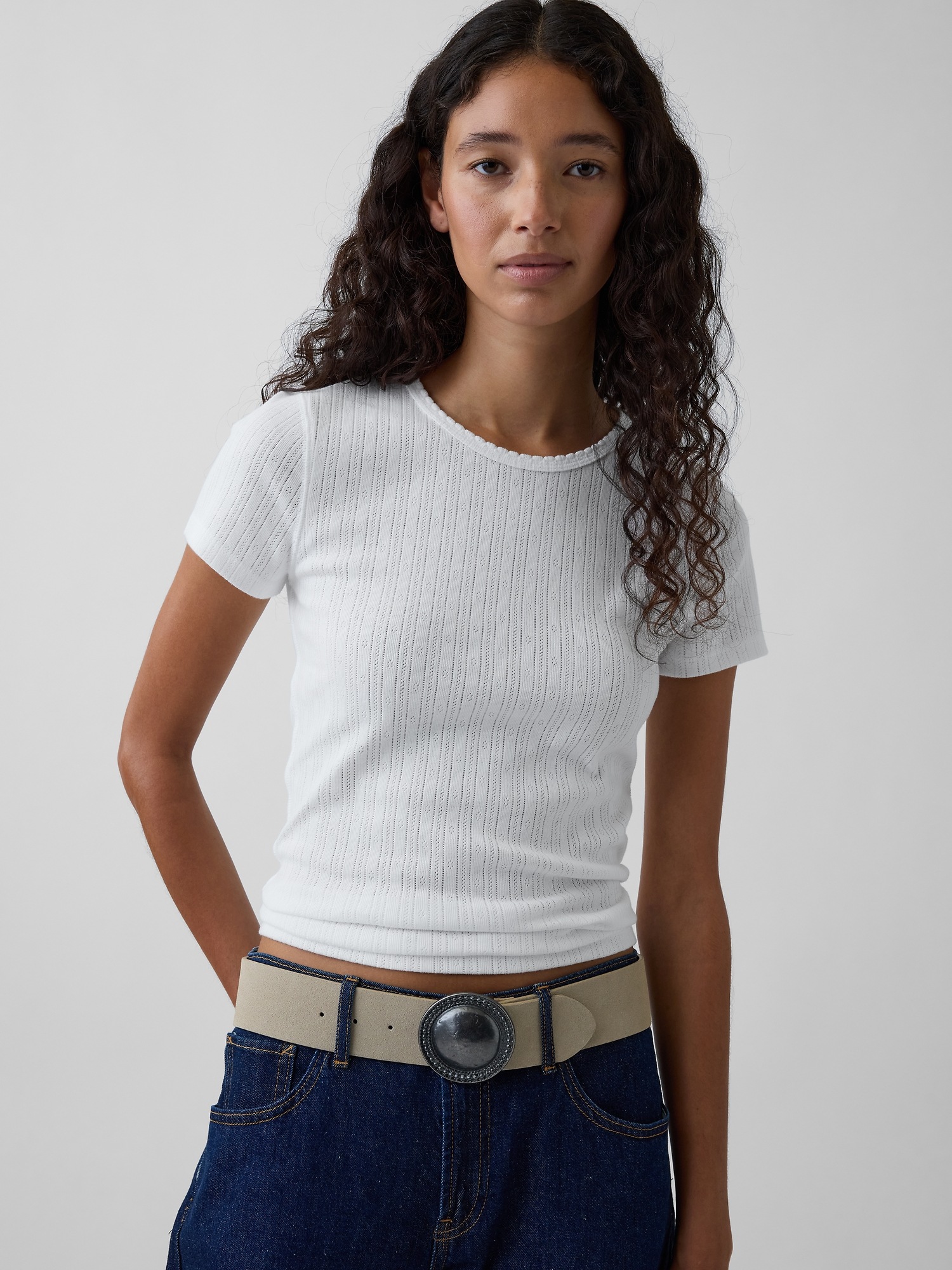 Женский ремень Gap Suede Western Belt, цвет: Бежевый — фото 2