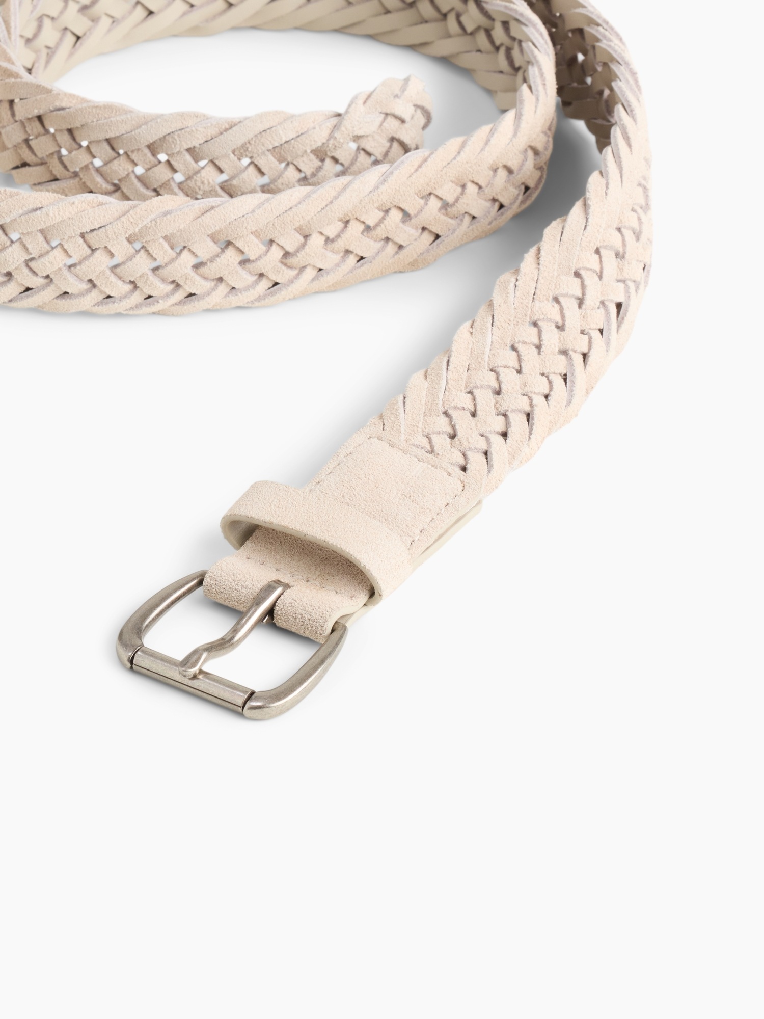 Женский ремень Gap Braided Suede Belt, цвет: Бежевый — фото 4