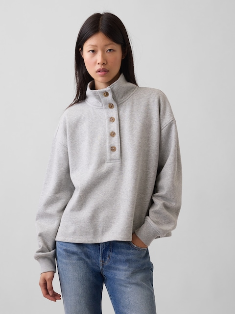 VintageSoft Oversized Henley Pullover