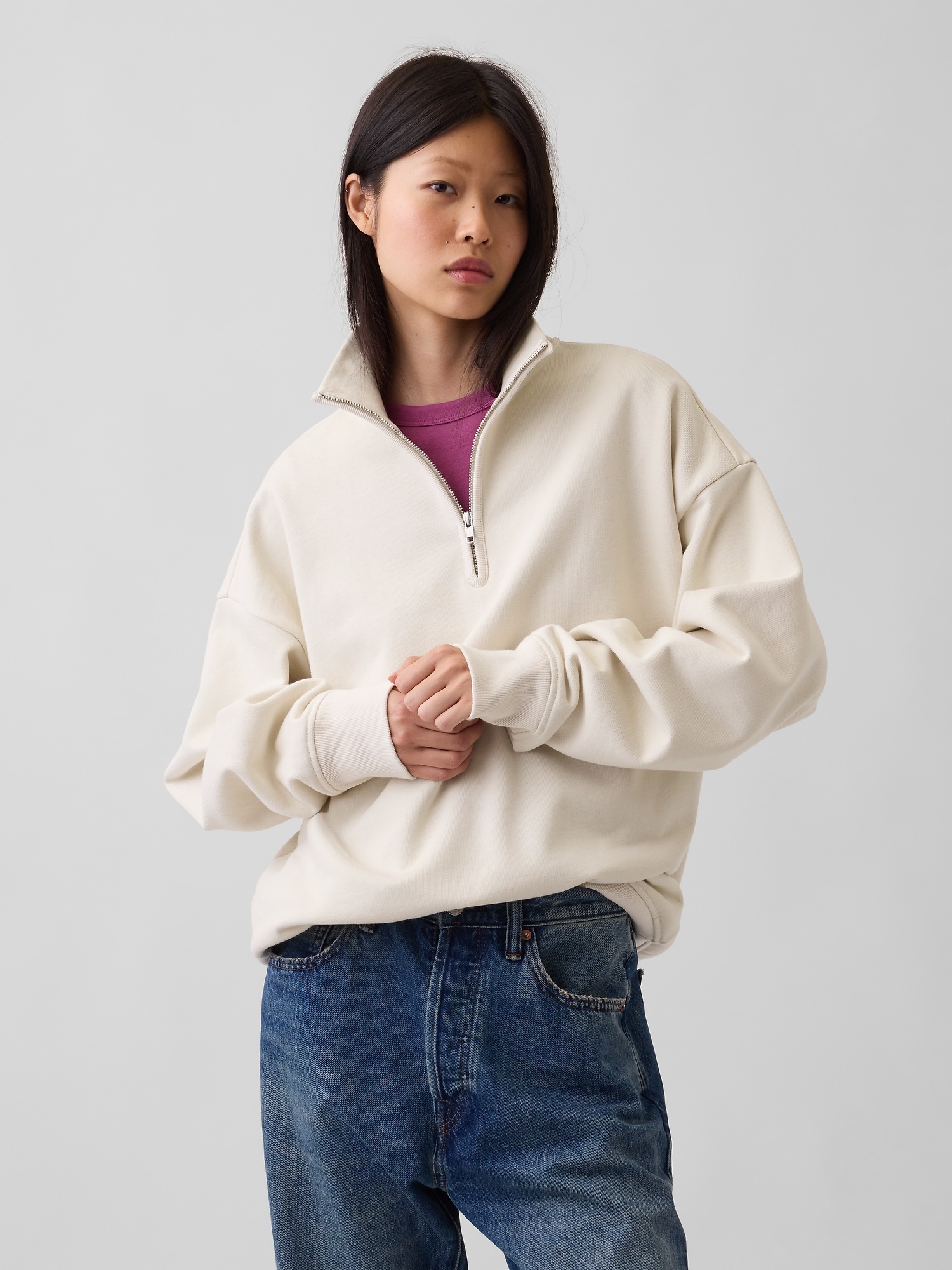 Мужские свитеры Gap Heavyweight Oversized Quarter-Zip Pullover — фото 5