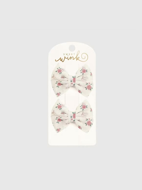 Sweet Wink Coquette Rose Tulle Bow Clip Set