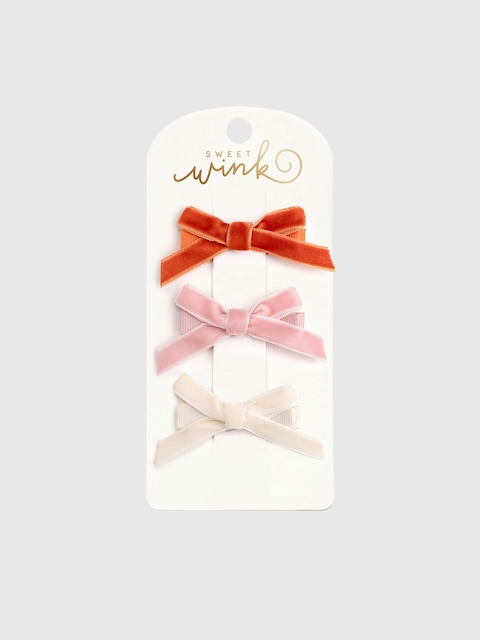 Sweet Wink Mini Velvet Bow Clip Set