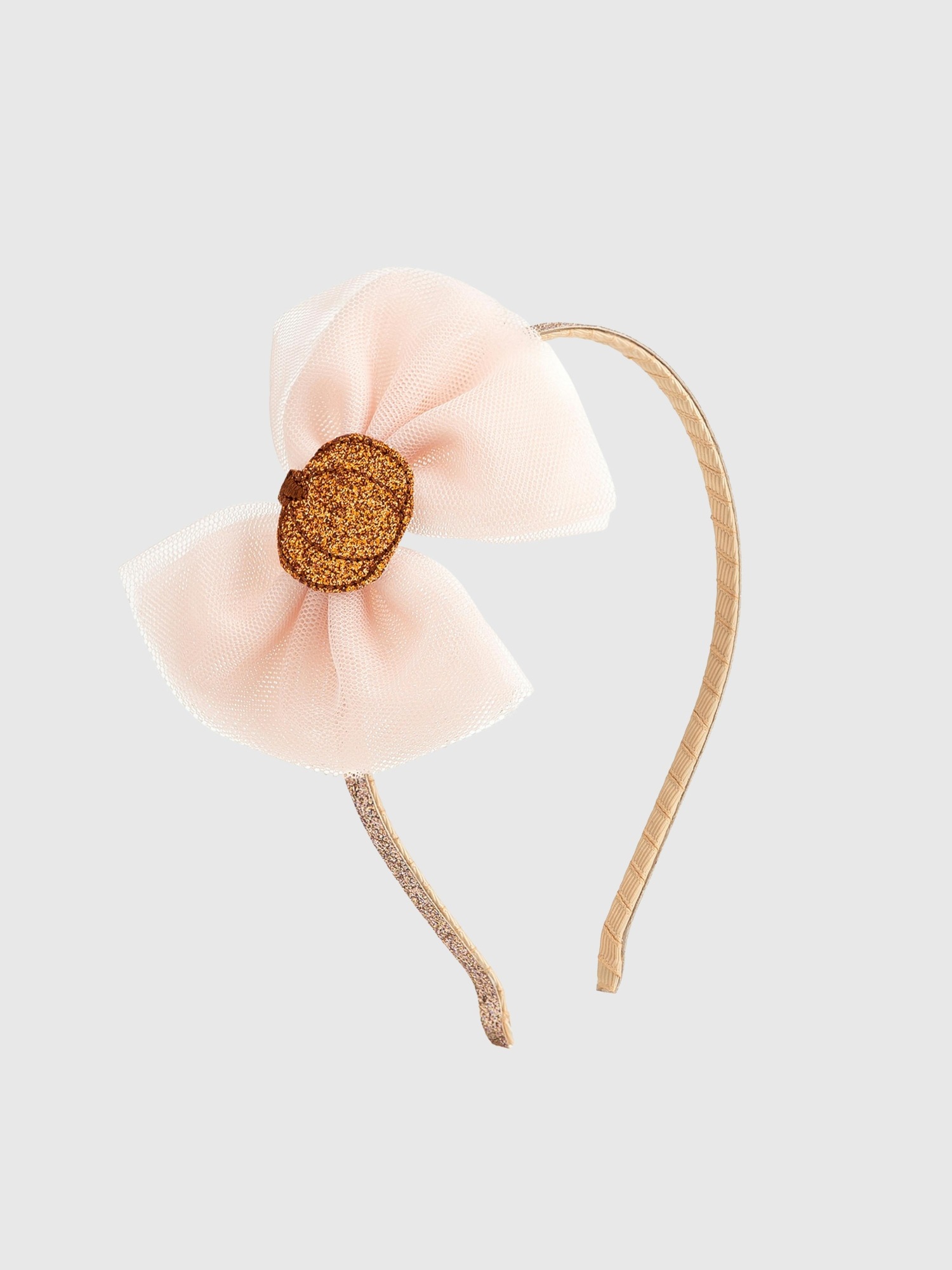 Детские аксессуары для волос Sweet Wink Pumpkin Tulle Bow Headband, цвет: Мягкий персиковый