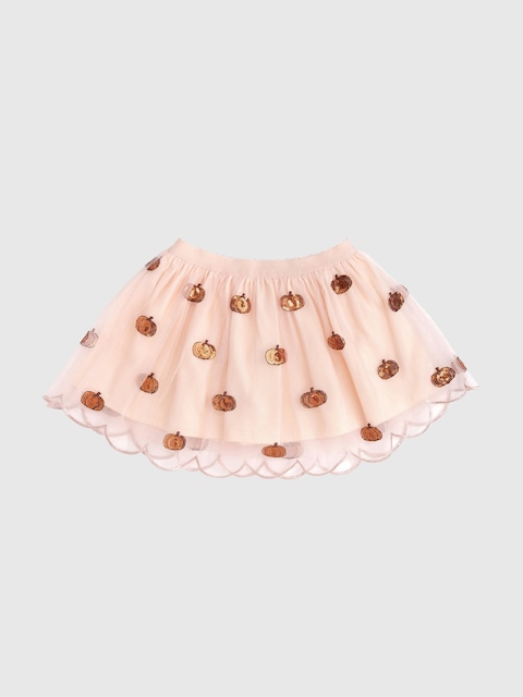 Sweet Wink Pumpkin Sequin Scallop Tutu Skirt