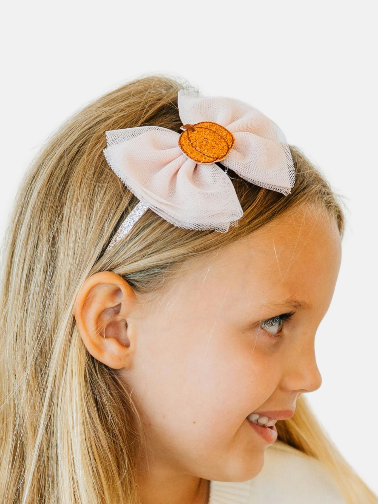 Детские аксессуары для волос Sweet Wink Pumpkin Tulle Bow Headband, цвет: Мягкий персиковый — фото 2