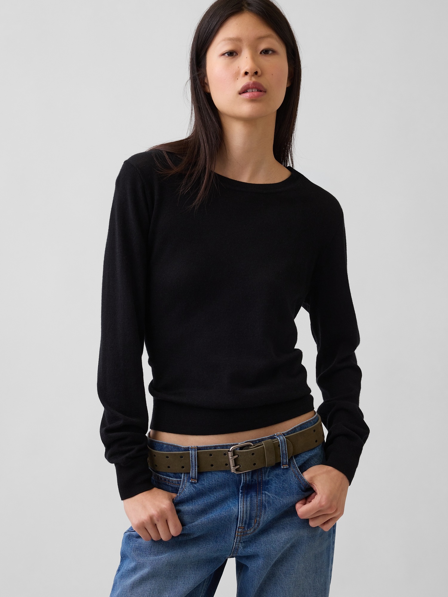 Женский ремень Gap Suede Double-Prong Belt, цвет: Зелёный — фото 2