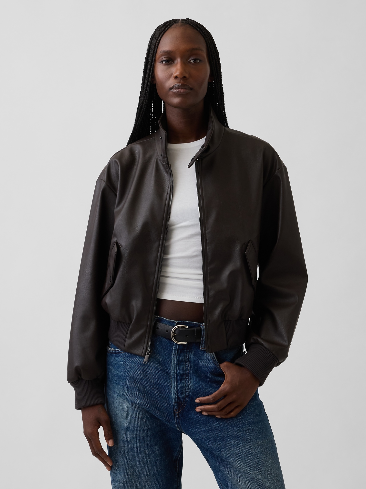 Vegan Leather Bomber Jackets | Gap