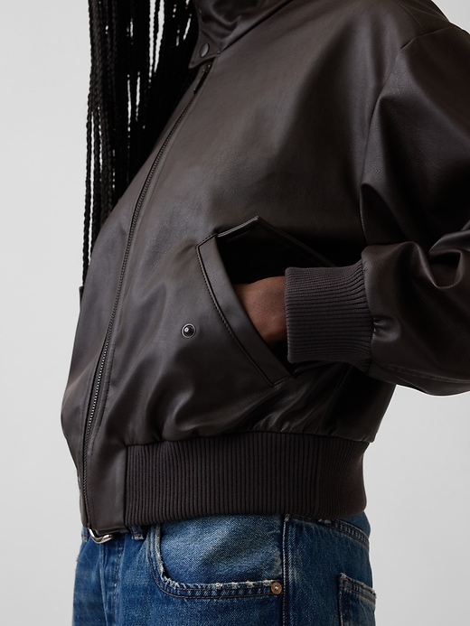 Vegan Leather Bomber Jacket | Gap