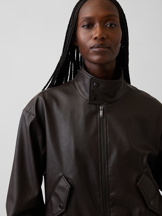 Vegan Leather Bomber Jacket | Gap