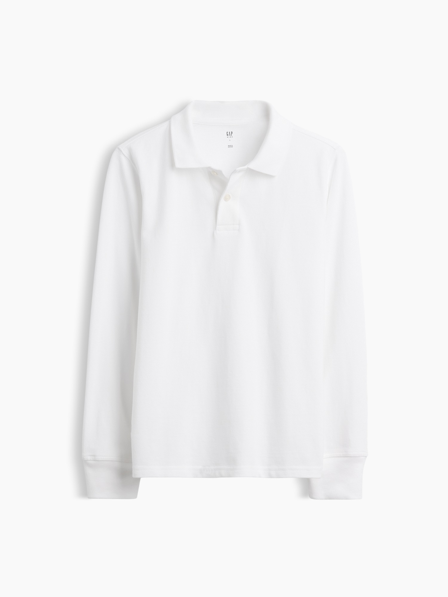 Детское поло Gap Organic Cotton Uniform Polo Shirt, цвет: Оптический белый — фото 3