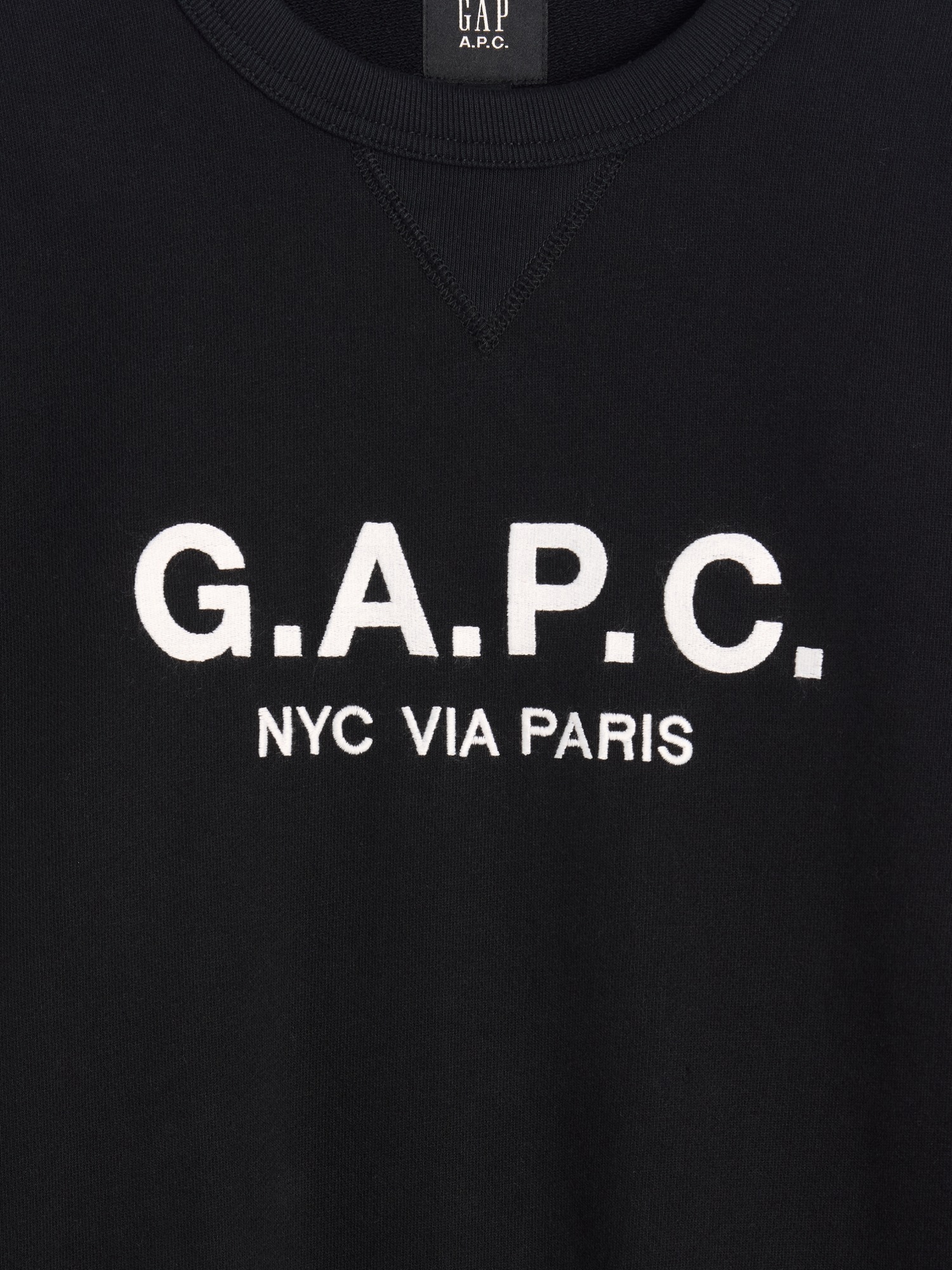 Женские толстовки Gap × A.P.C. Heavyweight Logo, цвет: Чёрный — фото 5