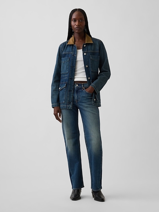 Cinched-Waist Denim Chore Jacket | Gap
