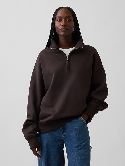 Heavyweight Oversized Quarter-Zip Pullover | Gap