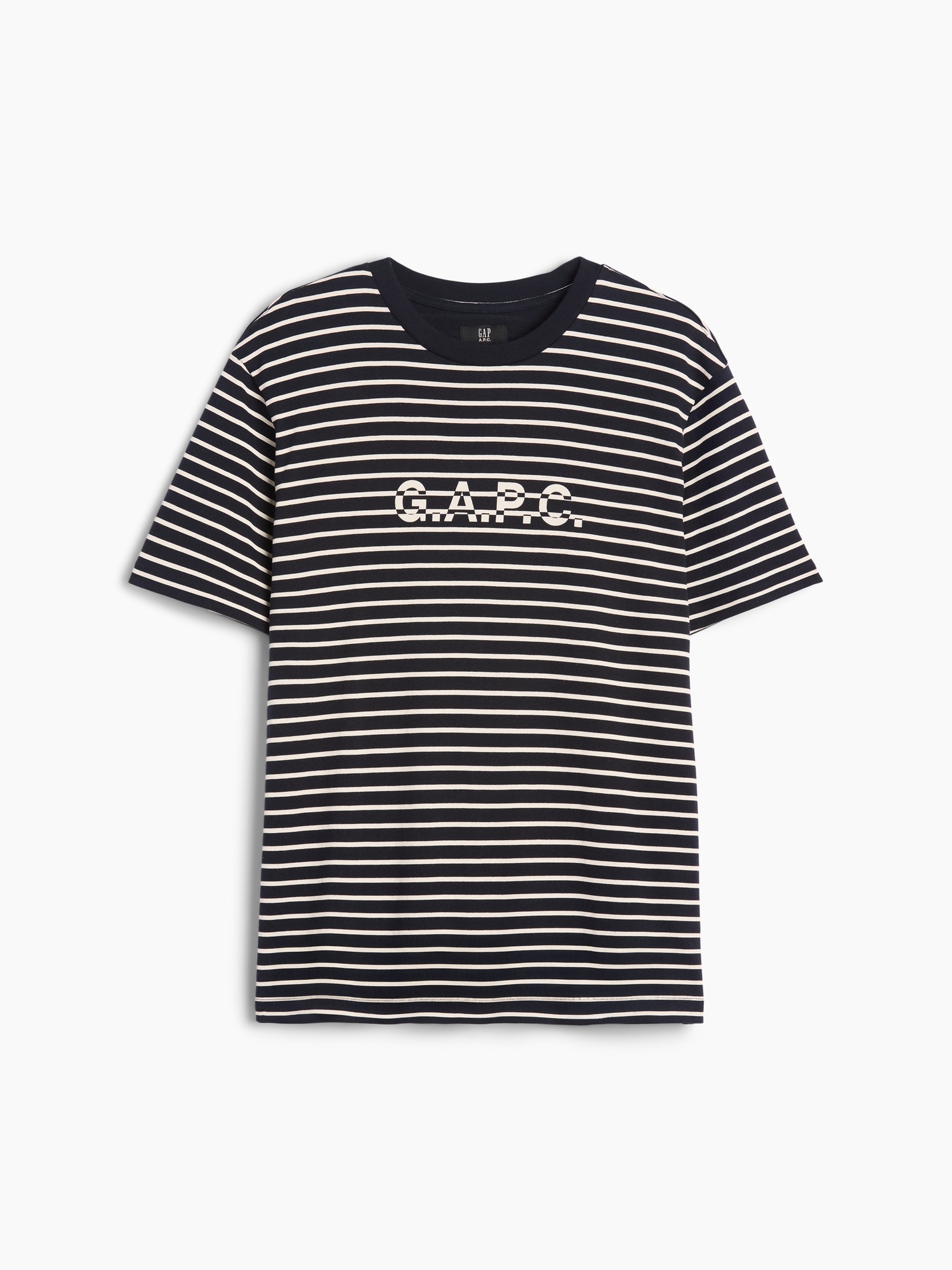 Женская футболка Gap × A.P.C. Logo Stripe, цвет: Синий / Белый — фото 7