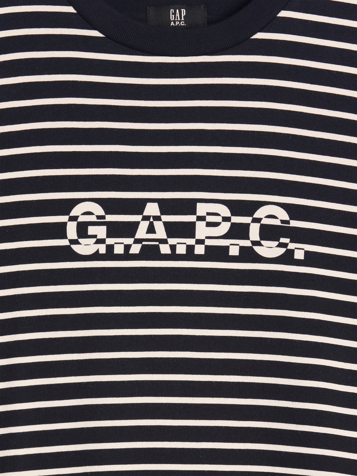 Женская футболка Gap × A.P.C. Logo Stripe, цвет: Синий / Белый — фото 5