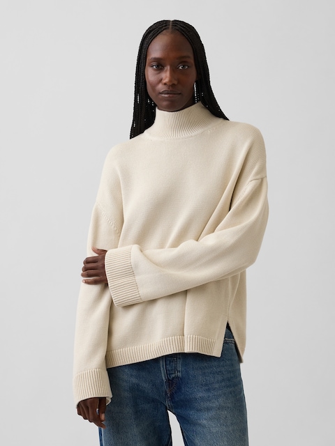 100% Cotton Oversized Turtleneck Sweater