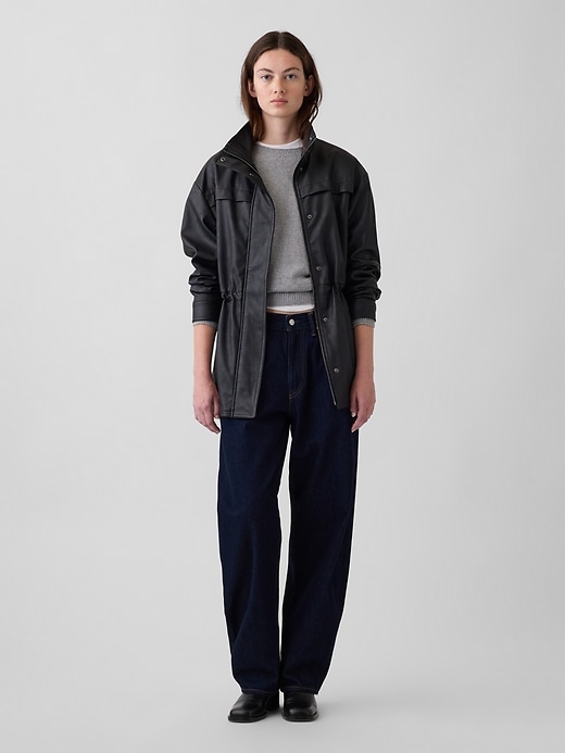 Cinched Vegan Leather Jacket | Gap
