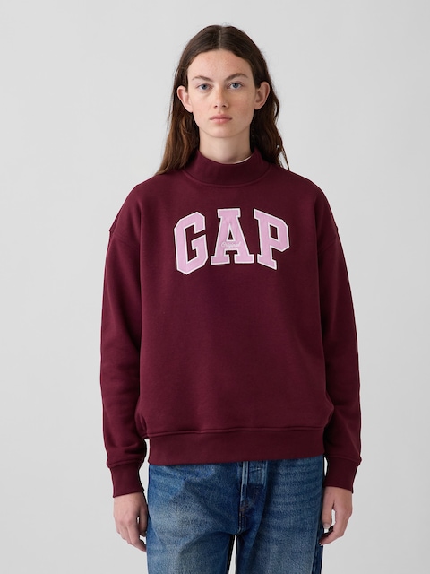 VintageSoft Oversized Mockneck Logo Sweatshirt