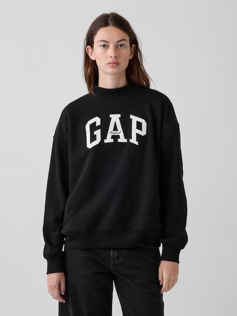 VintageSoft Oversized Mockneck Logo Sweatshirt
