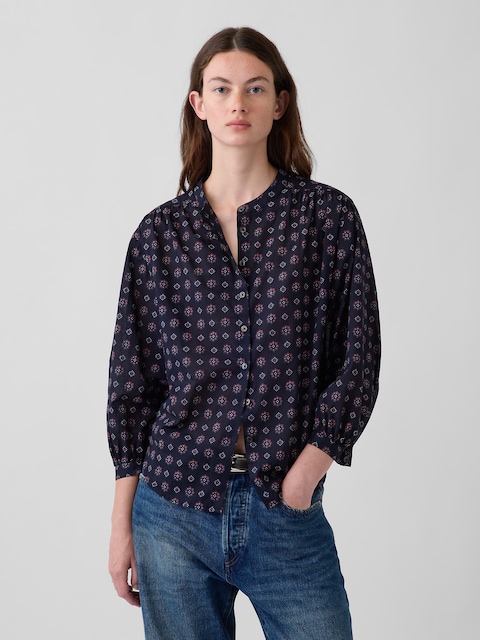 Relaxed Button-Front Shirt