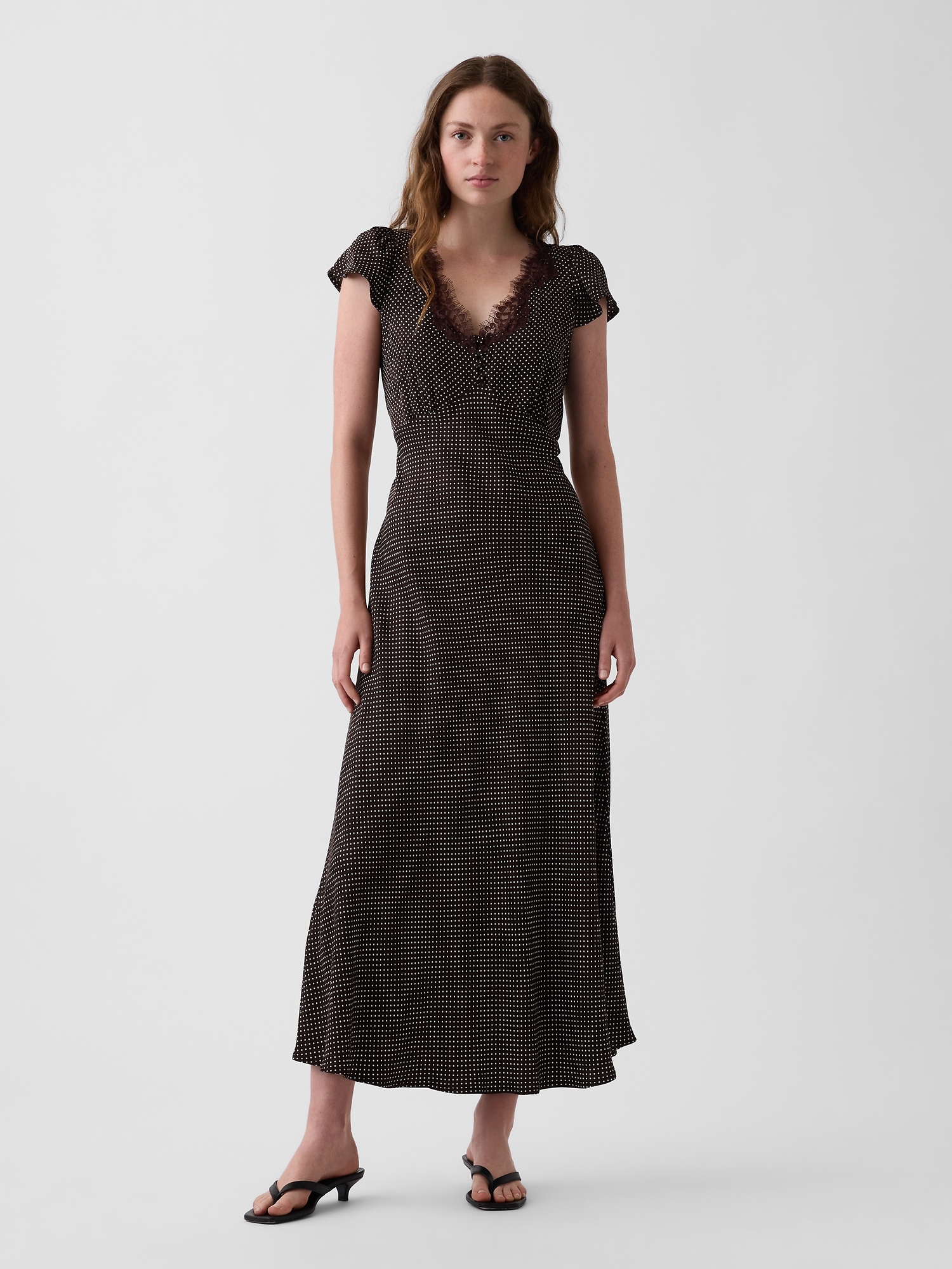 Lace V-Neck Maxi Dress