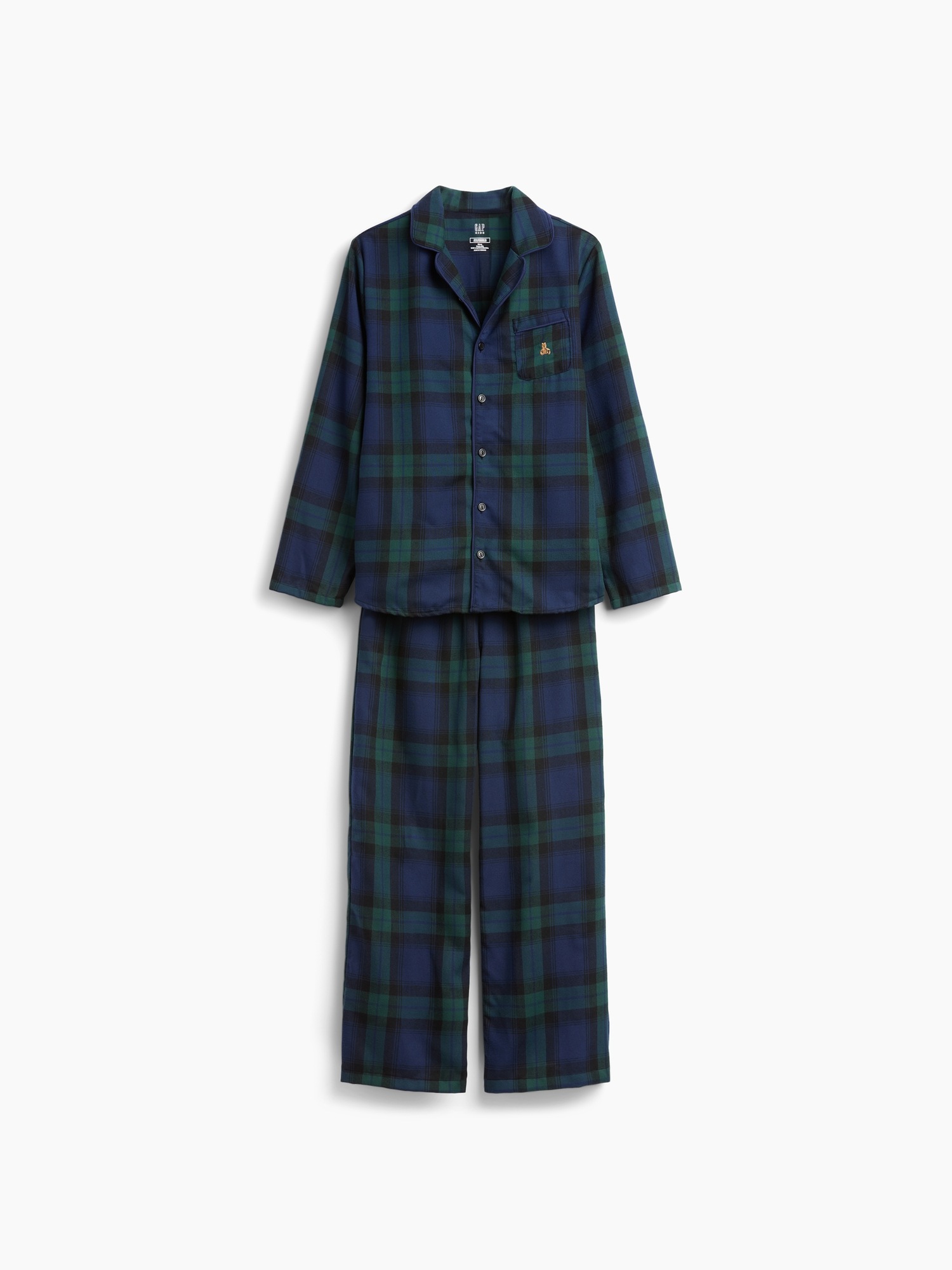 Пижамный комплект для детей, фланель — Gap, цвет: Клетчатый — фото 6