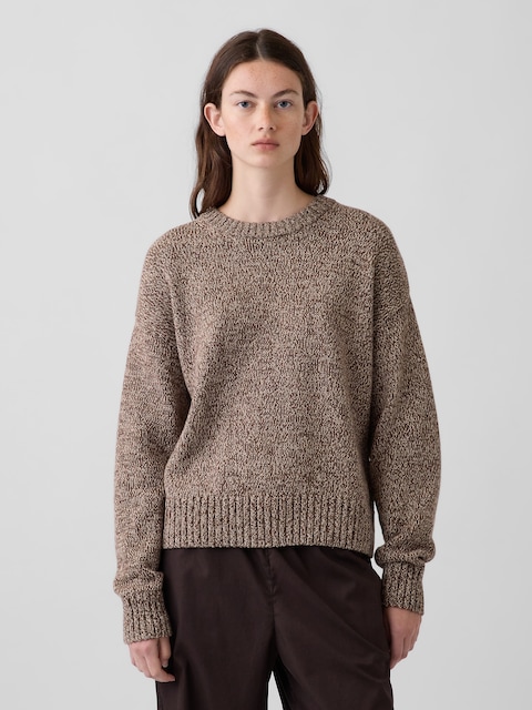 100% Cotton Oversized Crop Sweater